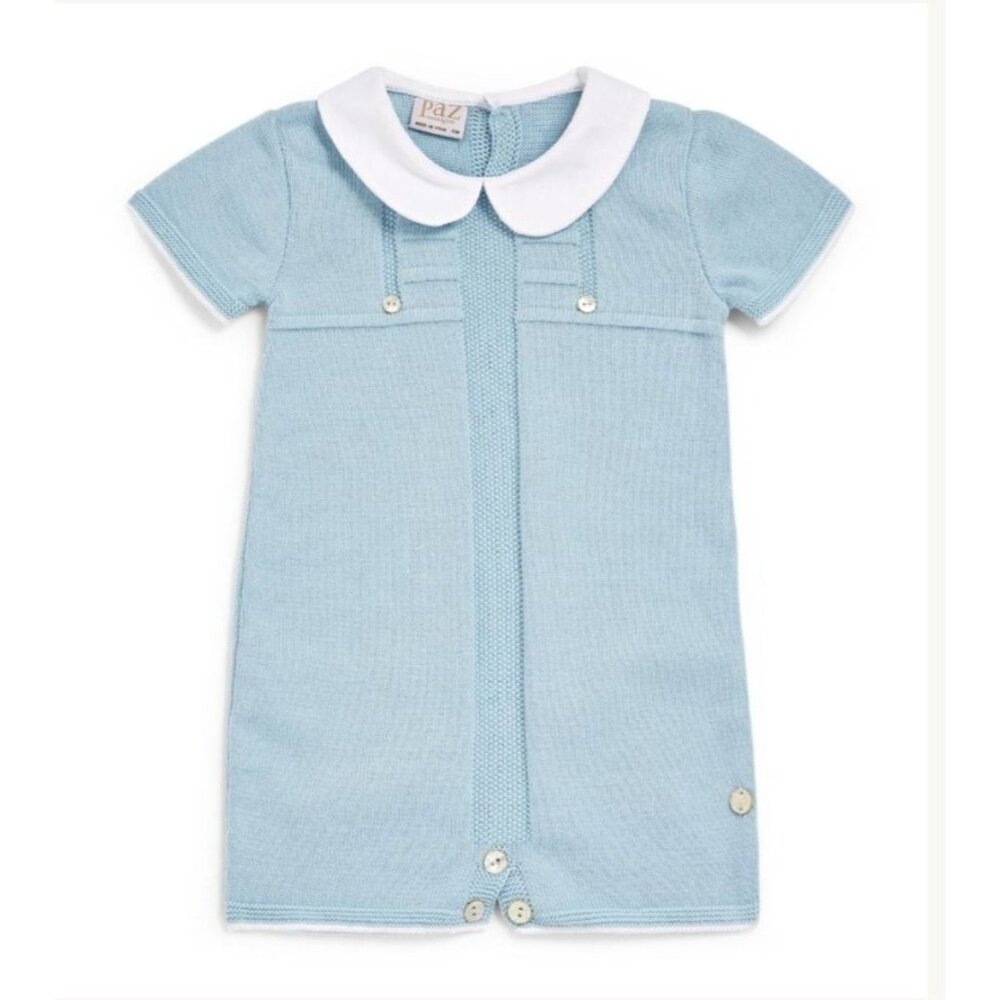 Paz Rodriguez Blue Knit Playsuit Size 9M